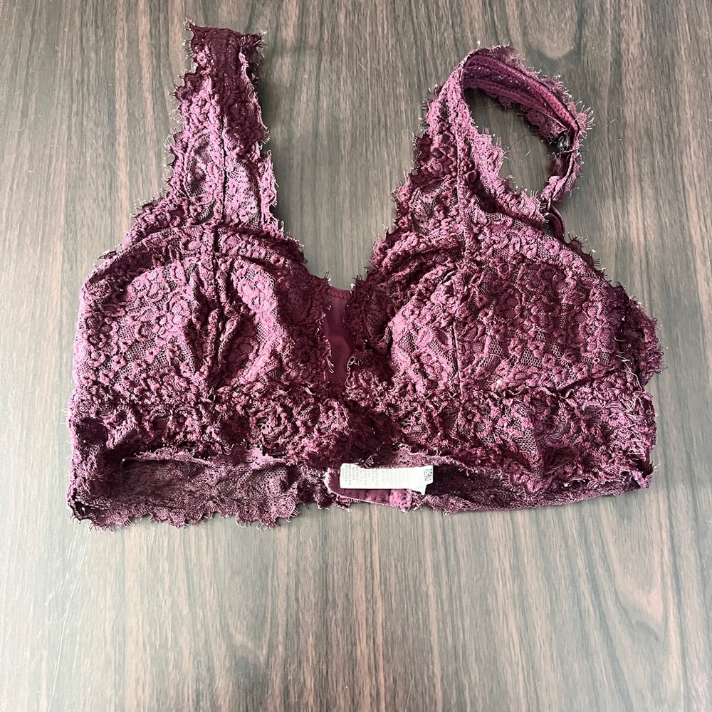 Aerie Lace Bralette in Deep Burgundy